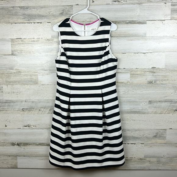 Eliza J Women's 14 Stirpped Back Zip Lined Medium Weight Midi Dress - Picture 1 of 5